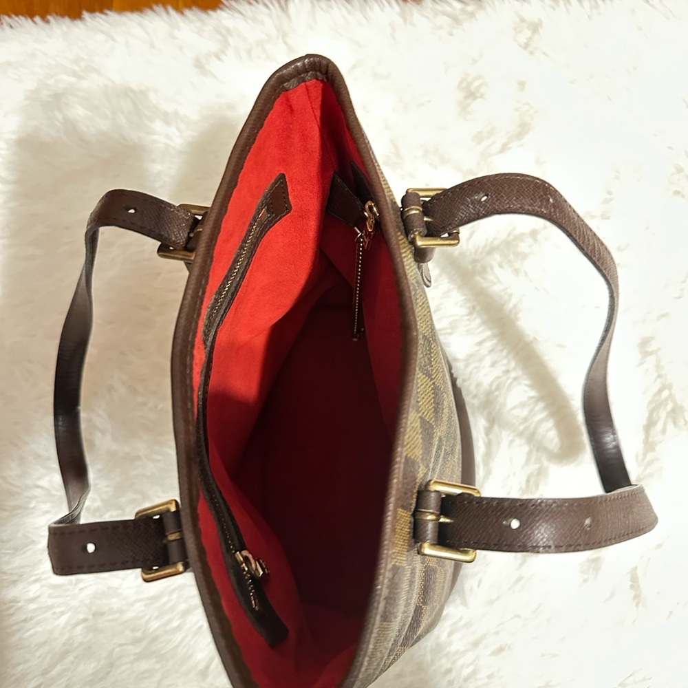 Authentic Louis Vuitton Damien Ebene bucket Marais with Red Interior - Picture 6 of 16